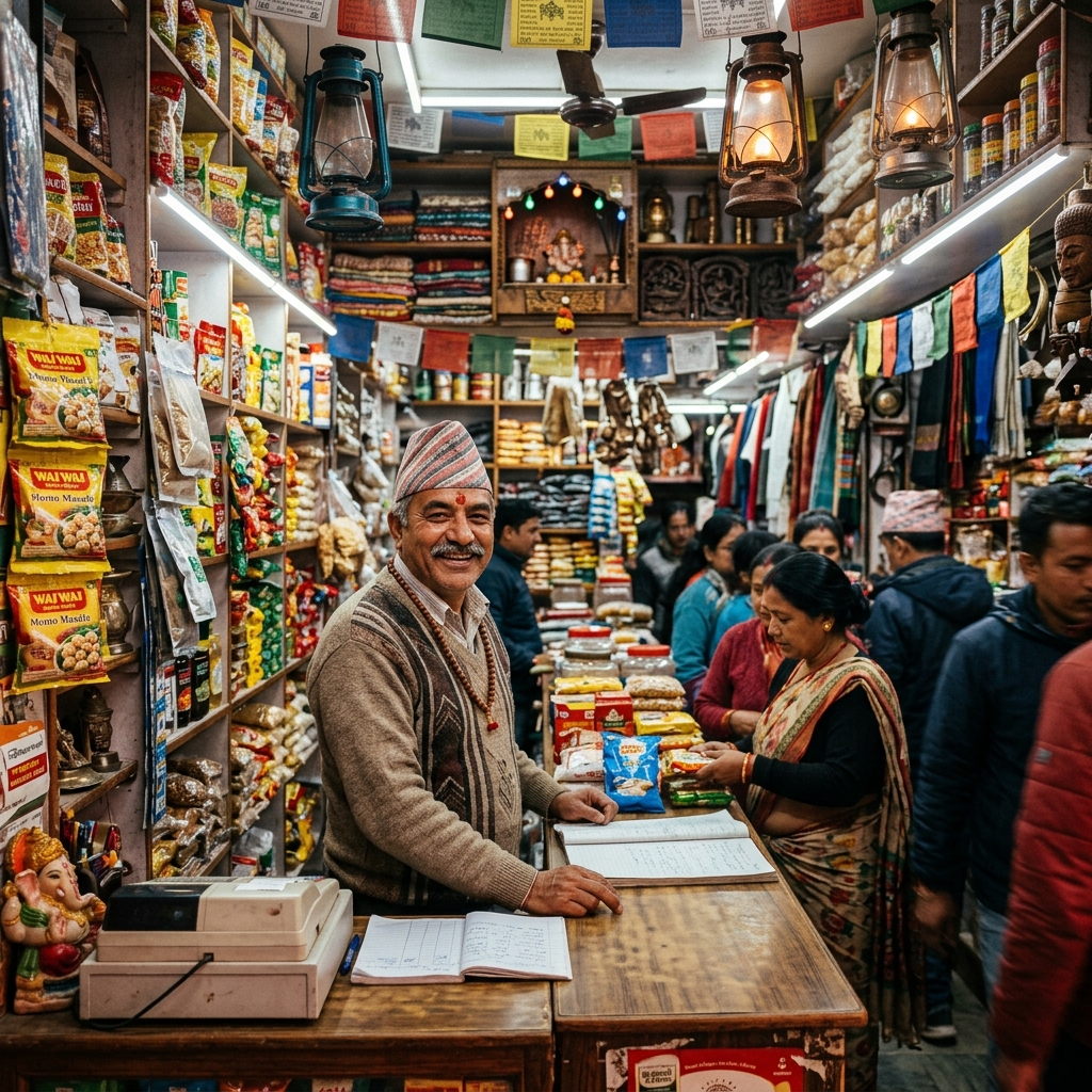 Local retail shop owner in Nepal